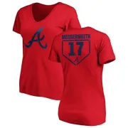 Andy Messersmith Women's Atlanta Braves RBI Slim Fit V-Neck T-Shirt - Red