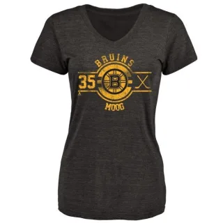 Andy Moog Women's Boston Bruins Insignia Tri-Blend T-Shirt - Black