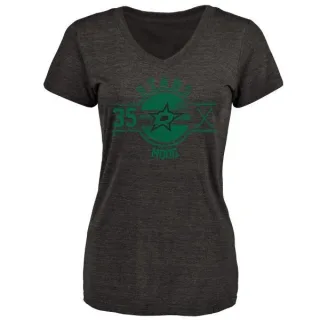 Andy Moog Women's Dallas Stars Insignia Tri-Blend T-Shirt - Black