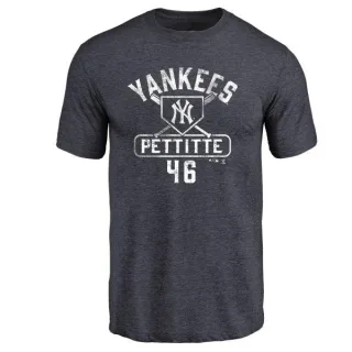 Andy Pettitte New York Yankees Base Runner Tri-Blend T-Shirt - Navy