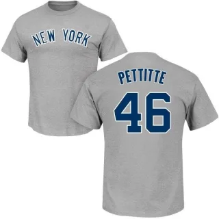 Andy Pettitte New York Yankees Name & Number T-Shirt - Gray