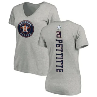 Andy Pettitte Women's Houston Astros Backer Slim Fit T-Shirt - Ash