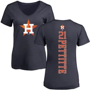 Andy Pettitte Women's Houston Astros Backer Slim Fit T-Shirt - Navy