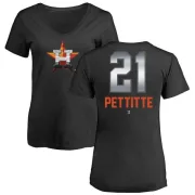 Andy Pettitte Women's Houston Astros Midnight Mascot V-Neck T-Shirt - Black