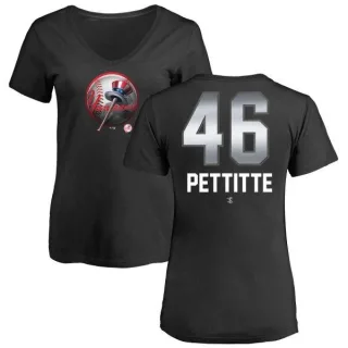 Andy Pettitte Women's New York Yankees Midnight Mascot V-Neck T-Shirt - Black