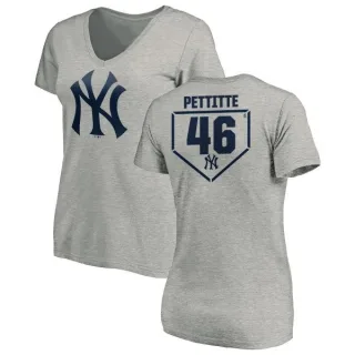 Andy Pettitte Women's New York Yankees RBI Slim Fit V-Neck T-Shirt - Heathered Gray