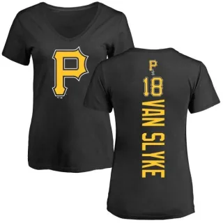 Andy Van Slyke Women's Pittsburgh Pirates Backer Slim Fit T-Shirt - Black