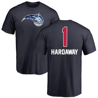 Anfernee Hardaway Orlando Magic Navy Name and Number Banner Wave T-Shirt