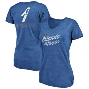 Anfernee Hardaway Women's Orlando Magic Royal Sideline Tri-Blend V-Neck T-Shirt