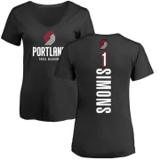 Anfernee Simons Women's Portland Trail Blazers Black Backer T-Shirt