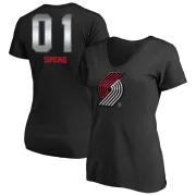 Anfernee Simons Women's Portland Trail Blazers Black Midnight Mascot T-Shirt