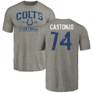 Anthony Castonzo Indianapolis Colts Gray Distressed Name & Number Tri-Blend T-Shirt