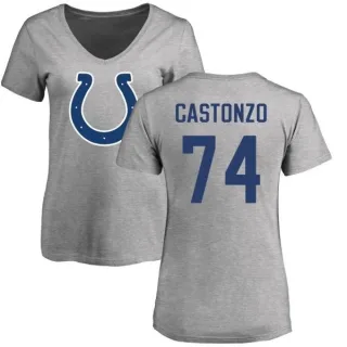 Anthony Castonzo Women's Indianapolis Colts Name & Number Logo Slim Fit T-Shirt - Ash