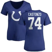 Anthony Castonzo Women's Indianapolis Colts Name & Number Logo Slim Fit T-Shirt - Royal