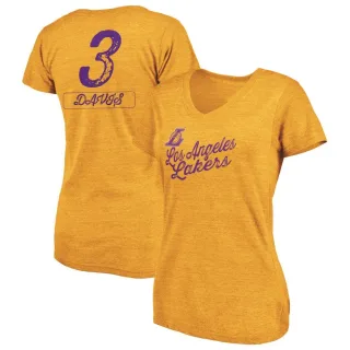 Anthony Davis Women's Los Angeles Lakers Gold Sideline Tri-Blend V-Neck T-Shirt