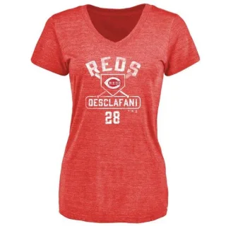 Anthony DeSclafani Women's Cincinnati Reds Base Runner Tri-Blend T-Shirt - Red