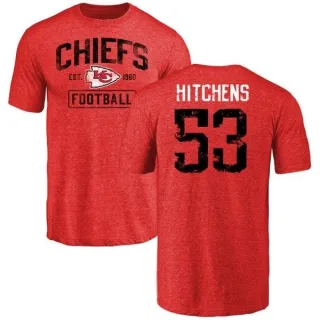 Anthony Hitchens Kansas City Chiefs Red Distressed Name & Number Tri-Blend T-Shirt