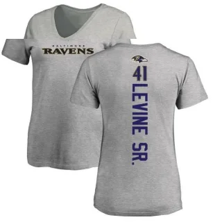 Anthony Levine Sr. Women's Baltimore Ravens Backer V-Neck T-Shirt - Ash