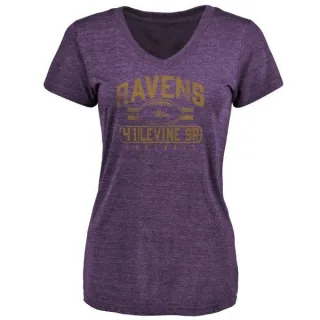 Anthony Levine Sr. Women's Baltimore Ravens Flanker Tri-Blend T-Shirt - Purple