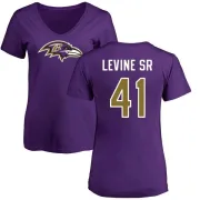 Anthony Levine Sr. Women's Baltimore Ravens Name & Number Logo Slim Fit T-Shirt - Purple