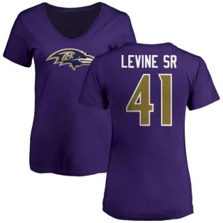 Anthony Levine Sr. Women's Baltimore Ravens Name & Number Logo V-Neck T-Shirt - Purple