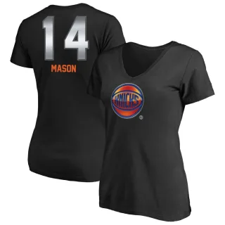 Anthony Mason Women's New York Knicks Black Midnight Mascot T-Shirt