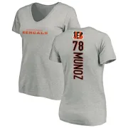 Anthony Munoz Women's Cincinnati Bengals Backer V-Neck T-Shirt - Ash