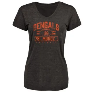 Anthony Munoz Women's Cincinnati Bengals Flanker Tri-Blend T-Shirt - Black