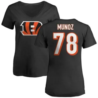 Anthony Munoz Women's Cincinnati Bengals Name & Number Logo Slim Fit T-Shirt - Black