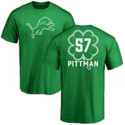 Anthony Pittman Detroit Lions Green St. Patrick's Day Name & Number T-Shirt