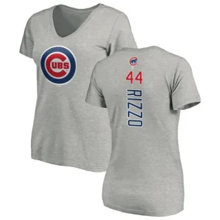 Anthony Rizzo Women's Chicago Cubs Backer Slim Fit T-Shirt - Ash