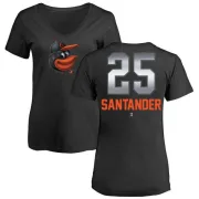 Anthony Santander Women's Baltimore Orioles Midnight Mascot V-Neck T-Shirt - Black