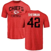 Anthony Sherman Kansas City Chiefs Red Distressed Name & Number Tri-Blend T-Shirt