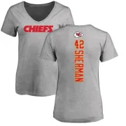 Anthony Sherman Women's Kansas City Chiefs Backer V-Neck T-Shirt - Ash