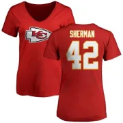 Anthony Sherman Women's Kansas City Chiefs Name & Number Logo Slim Fit T-Shirt - Red