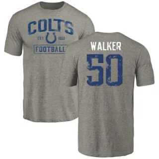 Anthony Walker Indianapolis Colts Gray Distressed Name & Number Tri-Blend T-Shirt