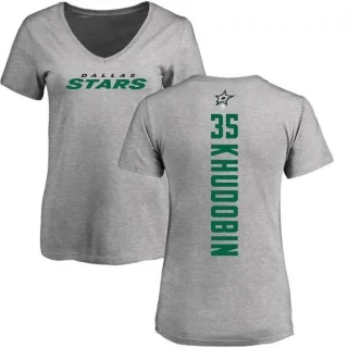 Anton Khudobin Women's Dallas Stars Backer T-Shirt - Ash