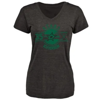 Anton Khudobin Women's Dallas Stars Insignia Tri-Blend T-Shirt - Black