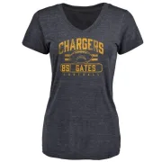 Antonio Gates Women's Los Angeles Chargers Flanker Tri-Blend T-Shirt - Navy