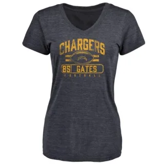 Antonio Gates Women's Los Angeles Chargers Flanker Tri-Blend T-Shirt - Navy