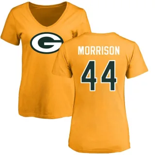 Antonio Morrison Women's Green Bay Packers Name & Number Logo Slim Fit T-Shirt - Gold