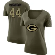 Antonio Morrison Women's Green Bay Packers Salute to Service Olive Legend Scoop Neck T-Shirt