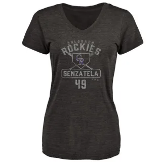 Antonio Senzatela Women's Colorado Rockies Base Runner Tri-Blend T-Shirt - Black