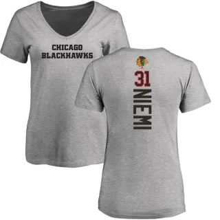 Antti Niemi Women's Chicago Blackhawks Backer T-Shirt - Ash