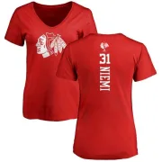 Antti Niemi Women's Chicago Blackhawks One Color Backer T-Shirt - Red