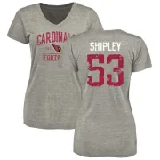 A.Q. Shipley Women's Arizona Cardinals Heather Gray Distressed Name & Number Tri-Blend V-Neck T-Shirt