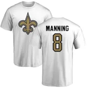 Archie Manning New Orleans Saints Name & Number Logo T-Shirt - White