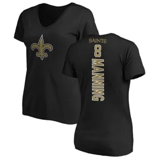 Archie Manning Women's New Orleans Saints Backer Slim Fit T-Shirt - Black