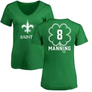 Archie Manning Women's New Orleans Saints Green St. Patrick's Day Name & Number V-Neck T-Shirt