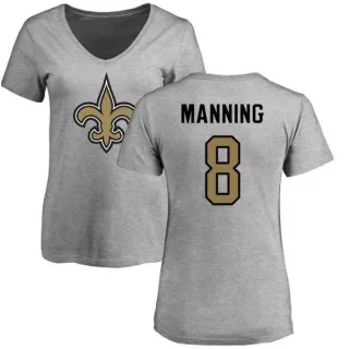 Archie Manning Women's New Orleans Saints Name & Number Logo Slim Fit T-Shirt - Ash